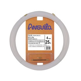 Guia Pasacables ANGUILA 12004025 4mm 25m Nylon Terminales intercambiables blanco