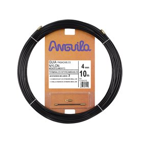 Guia Pasacables ANGUILA 12104010 4mm 10m Nylon Terminales intercambiables negro