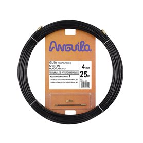Guia Pasacables ANGUILA 12104025 4mm 25m Nylon Terminales intercambiables negro
