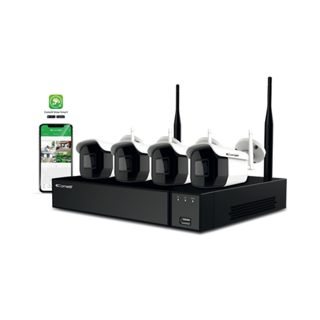 Kit de videovigilancia IP Wi-Fi Comelit WIKIT004S02NB con NVR y 4 camaras Bullet Wifi