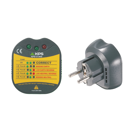Comprobador de enchufes y circuitos KPS KPS-CC800