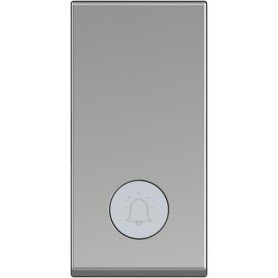 Pulsador estrecho campana iluminable BTICINO RA4042V230 Classia 1 modulo Aluminio