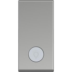 Pulsador estrecho lampara iluminable BTICINO RA4043 Classia 1 modulo Aluminio