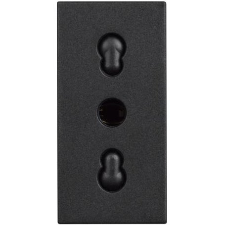 Base de corriente italiana 2P+T 10A 250V BTICINO RG4180P Classia 1 modulo Dark