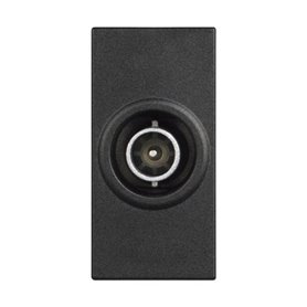 Base coaxial TV/SAT unica apantallada BTICINO RG4202D Classia 1 modulo Dark