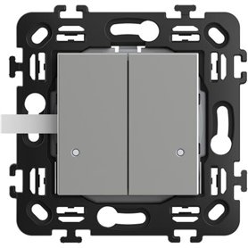 Interruptor inhalambrico doble para conexion con Netatmo BTICINO RA4003DCW Classia Aluminio