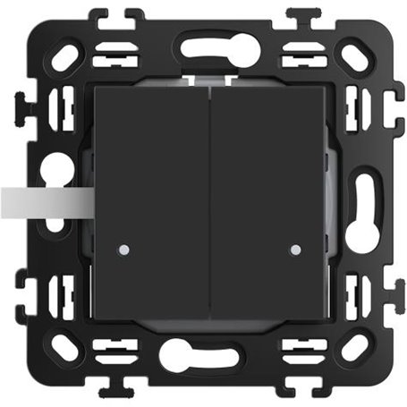 Interruptor inhalambrico doble para conexion con Netatmo BTICINO RG4003DCW Classia Dark
