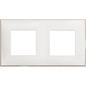 Placa embellecedora 2x2 modulos BTICINO R4802M2WS Classia Blanco satinado