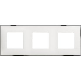 Placa embellecedora 2x3 modulos BTICINO R4802M3WR Classia Blanco cromo