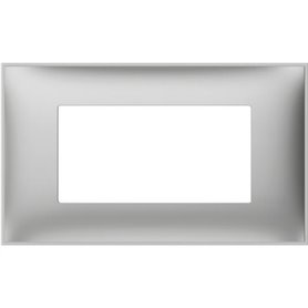 Placa embellecedora 4 modulos centrados BTICINO R4804AL Classia Aluminio