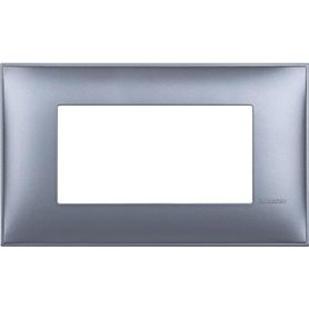 Placa embellecedora 4 modulos centrados BTICINO R4804LM Classia Azul metalizado