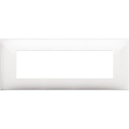 Placa embellecedora 7 modulos centrados BTICINO R4807RW Classia Blanco