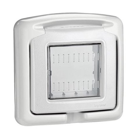 Tapa protegida IP55 2 modulos BTICINO 27602 Classia Gris