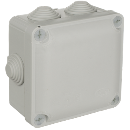 Caja estanca YBOX 100x100x55 con conos Ø 25 mm SOLERA Y715 Gris
