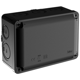 Caja estanca YBOX 153x110x65 sin conos Ø 25 y 32 mm SOLERA Y816NP Negro