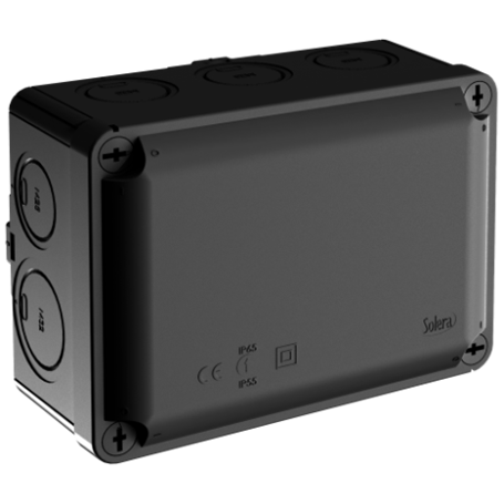 Caja estanca YBOX 153x110x65 sin conos Ø 25 y 32 mm SOLERA Y816NP Negro