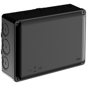 Caja estanca YBOX 220x170x80 sin conos Ø 32 y 40 mm SOLERA Y886NP Negro