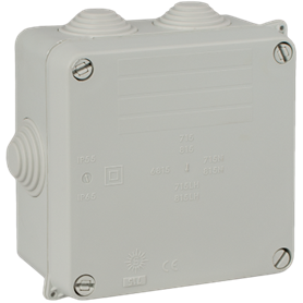 Caja estanca 100x100x55 mm con conos SOLERA 715 Gris