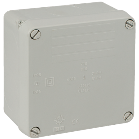 Caja estanca 100x100x55 mm sin conos SOLERA 815 Gris