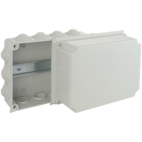 Caja estanca 220x170x140 mm con conos y perfil Din SOLERA 686AG Gris