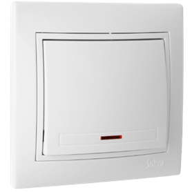 Pulsador luminoso 10AX 250V monobloc serie Europa SOLERA ERP04ILU Blanco
