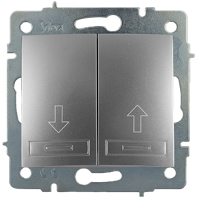 Pulsador persiana 10A 250V sin marco serie Europa SOLERA ERP20AQC Plata