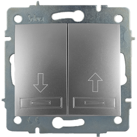 Pulsador persiana 10A 250V sin marco serie Europa SOLERA ERP20AQC Plata