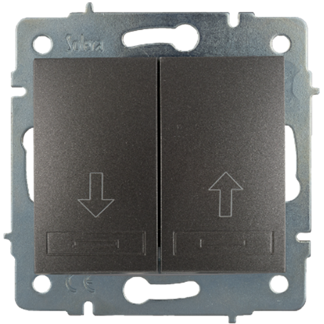 Pulsador persiana 10A 250V sin marco serie Europa SOLERA ERP20NGQC Grafito