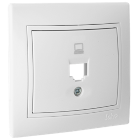 Tapa + chasis para toma de datos RJ45 serie Europa SOLERA ERP88/1U Blanco