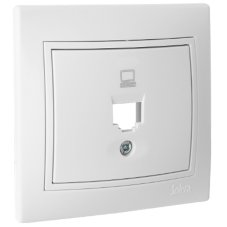 Tapa + chasis para toma de datos RJ45 serie Europa SOLERA ERP88/1U Blanco