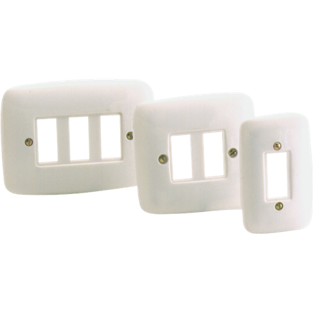 Placa embellecedora pequeña para 3 elementos serie Europa SOLERA 522 Blanco