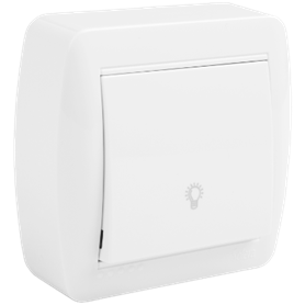 Pulsador luz 10A 250V de superficie serie Mural SOLERA MUR04U Blanco