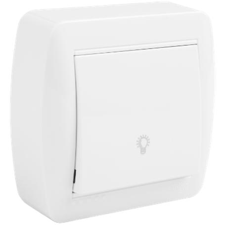Pulsador luz 10A 250V de superficie serie Mural SOLERA MUR04U Blanco