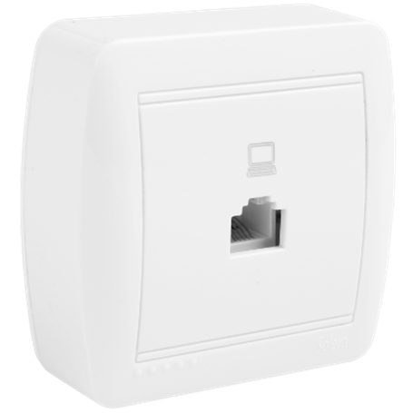 Toma de telefono RJ45 cat 6e de superficie serie Mural SOLERA MUR87U Blanco