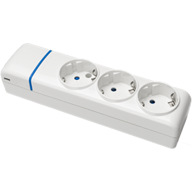 Base múltiple de 3 tomas 2P+T, 16A 250V sin cable serie Ion SOLERA 8003P