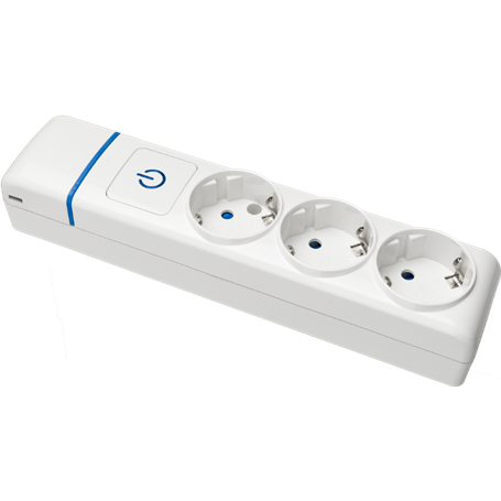 Base múltiple de 3 tomas 2P+T, 16A 250V interruptor sin cable serie Ion SOLERA 8003P