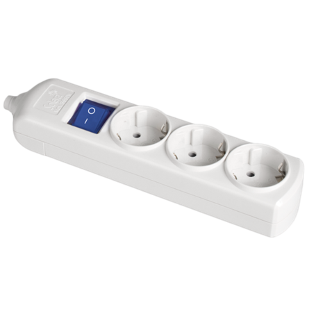 Base múltiple 3 tomas 2P+T, 16A 250V interruptor sin cable serie 8000 SOLERA 8003IL