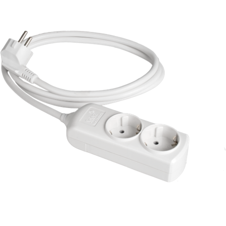 Base múltiple de 2 tomas 2P+T, 16A 250V cable 1,5m serie 8000 SOLERA 8012