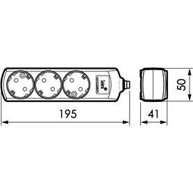Base múltiple de 3 tomas 2P+T, 16A 250V cable 5m serie 8000 SOLERA 8053