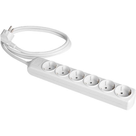 Base múltiple de 6 tomas 2P+T, 16A 250V cable 1,5m serie 8000 SOLERA 8016