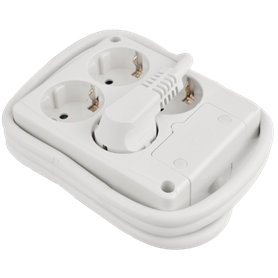 Base múltiple cuadrada de 4 tomas 2P+T, 16A 250V cable 1,5m serie 8000 SOLERA 8114