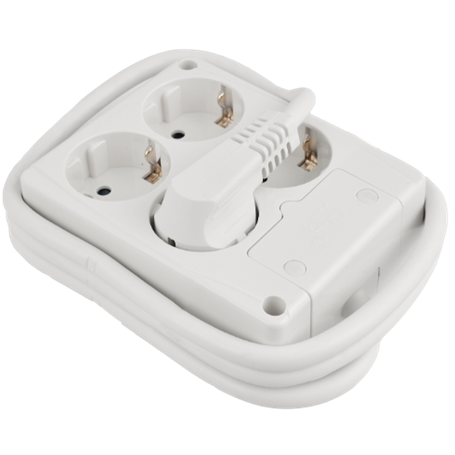 Base múltiple cuadrada de 4 tomas 2P+T, 16A 250V cable 2m serie 8000 SOLERA 8124