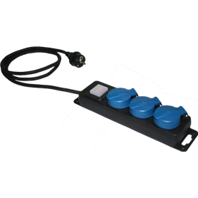 Base múltiple de 3 tomas 2P+T, 16A 250V + interruptor cable 1,5m serie 900 SOLERA V1049