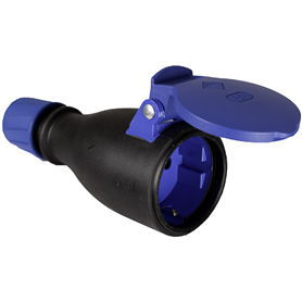 Base movil con tapa 2P+T 16A 250V caucho color negro SOLERA 707T