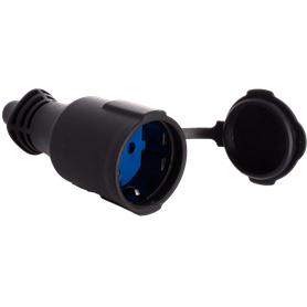 Base movil con tapa 2P+T 16A 250V caucho color negro SOLERA 5707C