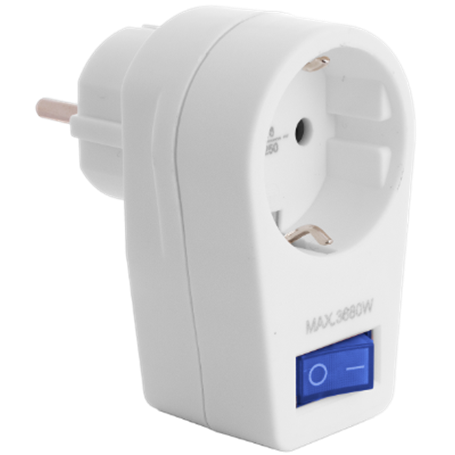 Adaptador 2P+T 16A 250V + interruptor color blanco SOLERA 860IL