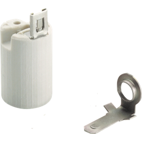 Portalamparas porcelana E-14 2A 250V color blanco vela corta SOLERA 479J