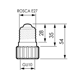 Adaptador portalampara de E27 a GU10 color blanco SOLERA AD27-10