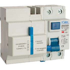 Diferencial con reconexion automatica 2P 5mod 40A clase A SOLERA CBRA2P4030A