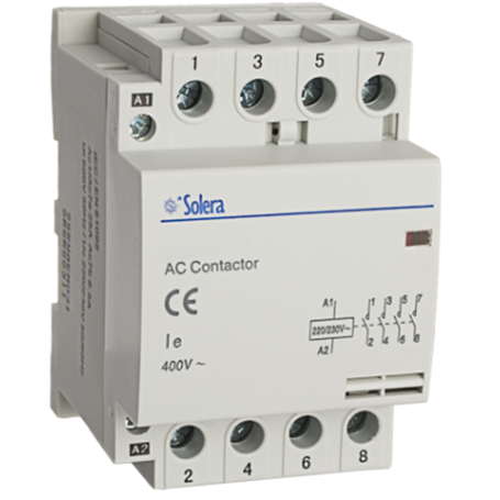 Contactor modular 4P 63A 3 modulos SOLERA CM4A63